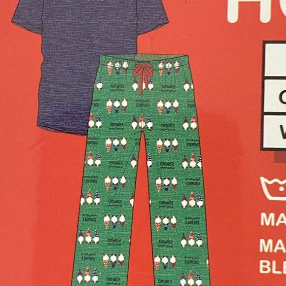 ANDE Holiday Men’s MEDIUM Pant and T-Shirt Sleep Set - Comical Gnomes - Picture 5 of 7